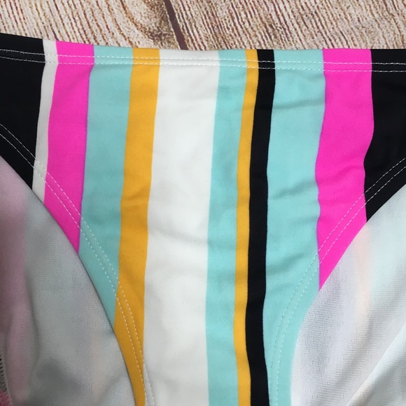 Hula Honey Soul Stripe Side Tie Bikini Bottoms - Picture 5 of 8